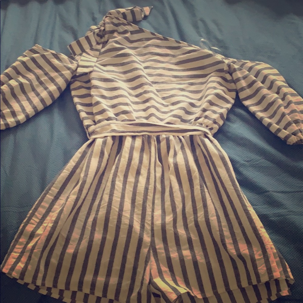 Blue Striped Romper